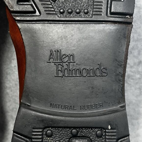 Allen Edmonds Wilbert Mens 11.5 B Cognac Leather Split Toe Derby Dress Shoes - Picture 11 of 16